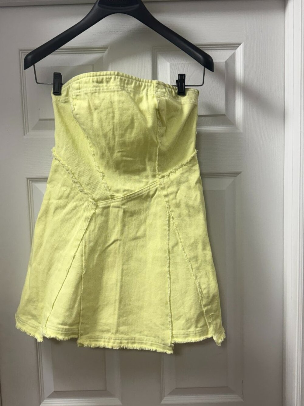 Urban Outfitters UO Jasmin Spliced Strapless 100% Cotton Denim Mini Dress Medium